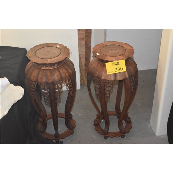 PAIR CHINESE ROSEWOOD STANDS (PAIR)