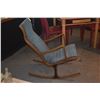 Image 3 : MID CENTURY HERON ROCKING CHAIR, DESIGNED BY MITSUMASA SUGASAWA FOR TENDO MOKKO, 1960'S W/BLUE TUFTE