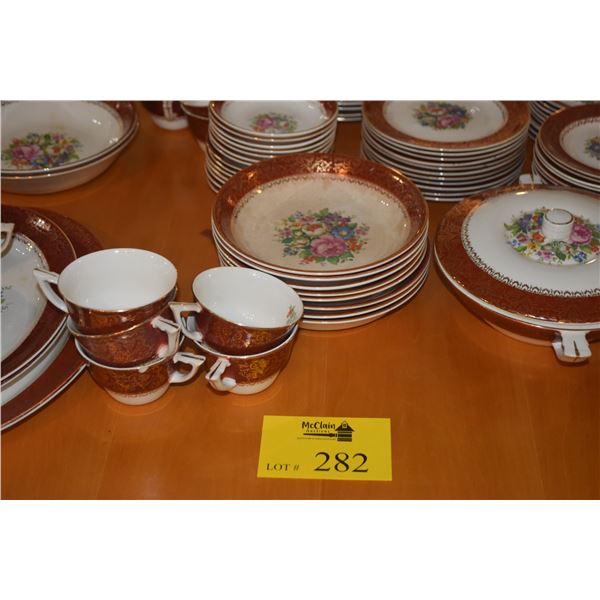 VINTAGE CHINA, PEGASUS BY SEBRING, USA W/22K GOLD TRIM, CA. 1930-1940'S (98 PCS)