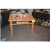 Image 2 : GERHARD OSTERBERGE FINE WOODWORKING GAME TABLE, 2012 W/4 RED LEATHER SIDE CHAIRS (5 PCS)