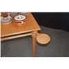 Image 4 : GERHARD OSTERBERGE FINE WOODWORKING GAME TABLE, 2012 W/4 RED LEATHER SIDE CHAIRS (5 PCS)