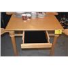 Image 5 : GERHARD OSTERBERGE FINE WOODWORKING GAME TABLE, 2012 W/4 RED LEATHER SIDE CHAIRS (5 PCS)