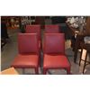Image 7 : GERHARD OSTERBERGE FINE WOODWORKING GAME TABLE, 2012 W/4 RED LEATHER SIDE CHAIRS (5 PCS)