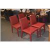 Image 8 : GERHARD OSTERBERGE FINE WOODWORKING GAME TABLE, 2012 W/4 RED LEATHER SIDE CHAIRS (5 PCS)