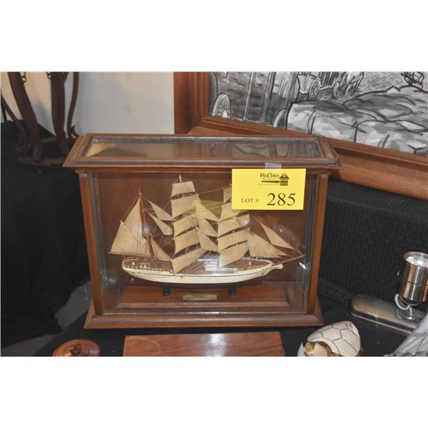 US COAST GUARD TRAINING SHIP MODEL, "EAGLE" IN DISPLAY CASE