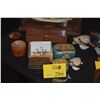 Image 1 : MIXED LOT: COLLECTION OF BOXES, TURTLE SCULPTURES, MINI SHIP MODEL, MINIATURE SHIPS INSTRUMENTS & WH