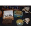 Image 3 : MIXED LOT: COLLECTION OF BOXES, TURTLE SCULPTURES, MINI SHIP MODEL, MINIATURE SHIPS INSTRUMENTS & WH