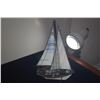 Image 4 : VINTAGE NAUTICAL STAINED GLASS & METAL SAILBOAT & SPUN GLASS SAILING SHIP (2 PCS)