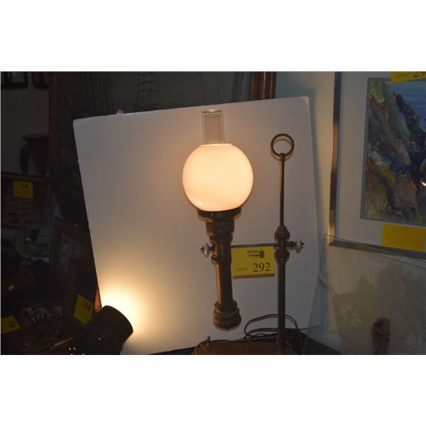 VINTAGE TABLE LAMP W/MILK GLASS SHADE