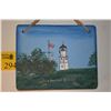 Image 1 : HAND PAINTED WOODEN SIGN DEPICTING THE DIAMOND HEAD LIGHTHOUSE (11" X 9")