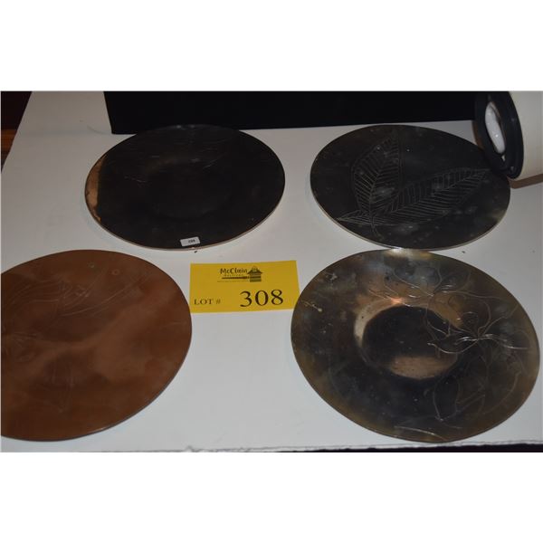9" VINTAGE ETCHED PLATES, SILVER ON COPPER, MANUFACTURED FOR GROSSMAN MOODY LTD. & DESIGNED BY MARGA