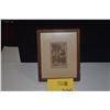 Image 1 : KOA FRAMED ETCHING PRINT, "KAILUA BEACH"; SIGNED HASENYAGER (SHIRLEY) (7 1/4" X 9") (DOES NOT INCLUD