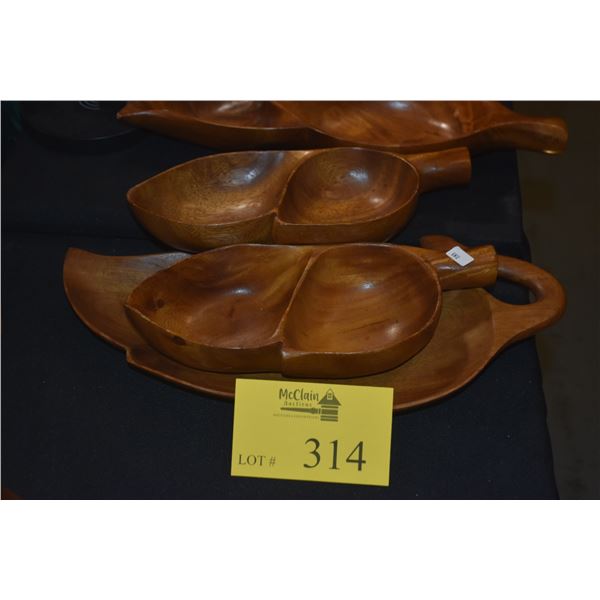 MONKEYPOD LEAF BOWLS & TRAY (4 PCS)