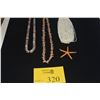 Image 1 : MIXED LOT: SEED PEARL & STARFISH NECKLACE, CHEVRON GLASS TUBE BEAD NECKLACE & PERUVIAN CERAMIC NECKL