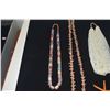Image 2 : MIXED LOT: SEED PEARL & STARFISH NECKLACE, CHEVRON GLASS TUBE BEAD NECKLACE & PERUVIAN CERAMIC NECKL