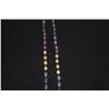 Image 3 : 35" LONG OVAL MULTI STONE SAPPHIRE & RUBY BEAD NECKLACES W/SILVER CLASP