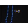 Image 2 : 35" 10 MM BLUE LAPIS BEAD KNOTTED NECKLACE & EARRINGS (2 PCS)