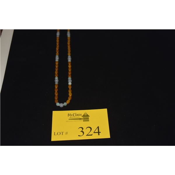 30" KNOTTED MULTI STONE JADE BEAD NECKLACE
