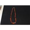 Image 2 : VINTAGE GRADUATED FACETTED AMBER BEAD NECKLACE, (19 1/2") (RESTRUNG, SILVER CLASP)