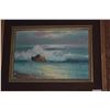Image 2 : FRAMED OIL ON ART BOARD, "ON THE BAY" BY INGRID SCHEERER (10 1/2" X 9")