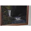 Image 2 : FRAMED VELVET PAINTING, SEVEN SACRED POOLS OF MAUI; SIGNED DEPONCE (JOHN) (22" X 18")