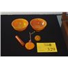Image 1 : MIXED LOT: AMBER TONE BOWLS, CHOP, BEAD & TOGGLE (5 PCS)