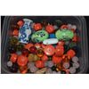 Image 2 : LOT OF MIXED BEADS: CORAL, ROSE QUARTZ, PORCELAIN, GLASS, ETC.