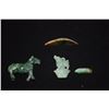 Image 2 : CHINESE JADE MINI CARVINGS: HORSE, PIG, RAT & MOUNTAINS (4 PCS)