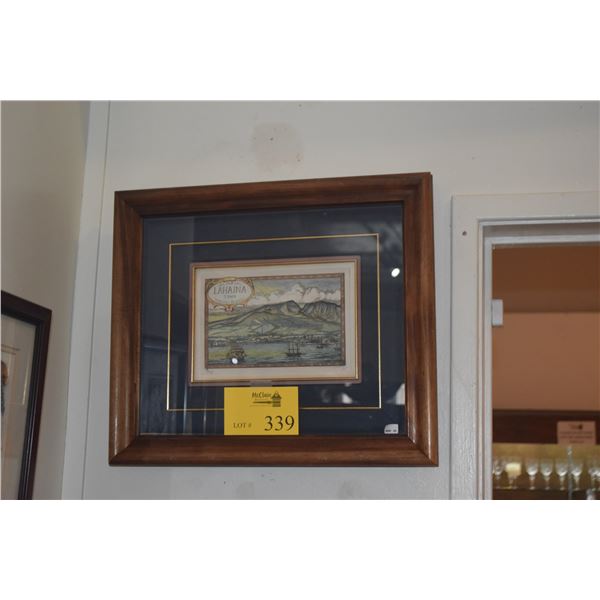 KOA FRAMED PRINT, LAHAINA TOWN, 29/275 (18 1/2" X 16")