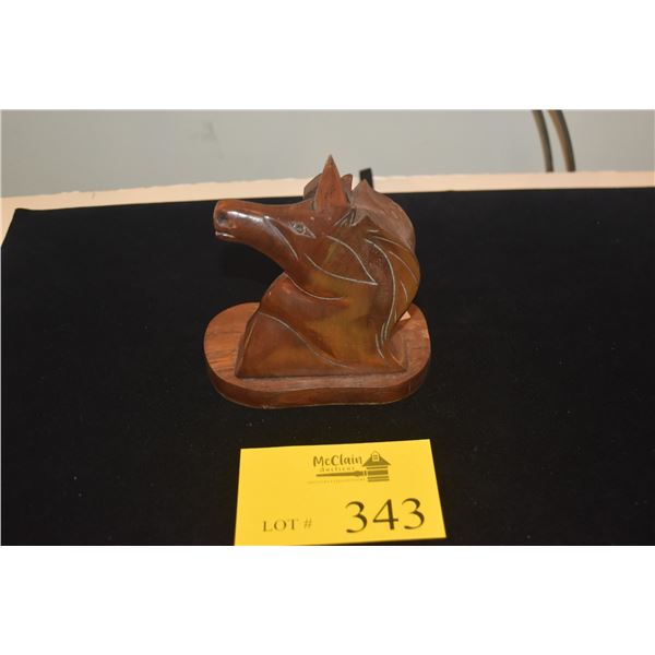 VINTAGE MID CENTURY HAWAIIAN CARVED WOOD UNICORN PERFUME BOTTLE