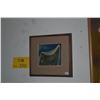 Image 2 : KOA FRAMED LITHOGRAPH BY JEAN CHARLOT (1898-1979), DEPICTING A CHILD UNDER A BLANKET AGAINST A BLUE 