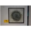 Image 1 : FRAMED ACRYLIC ABSTRACT, POLYMER ON CARVED PLYWOOD TITLED "CORE II"); SIGNED HAYASHIDA '69 (14 1/2" 