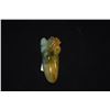 Image 2 : 14K WG GREEN & YELLOW JADEITE PENDANT, "RABBIT & CARROT" (2")