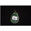 Image 3 : 14K WG CHINESE TRANSLUCENT GREEN PENDANT W/HYDRA BAT & PEACH MOTIF (1 3/6")