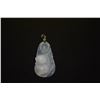 Image 2 : 14K WG CHINESE GLASS JADEITE JADE GOURD & MUSKRAT PENDANT (1 1/2")