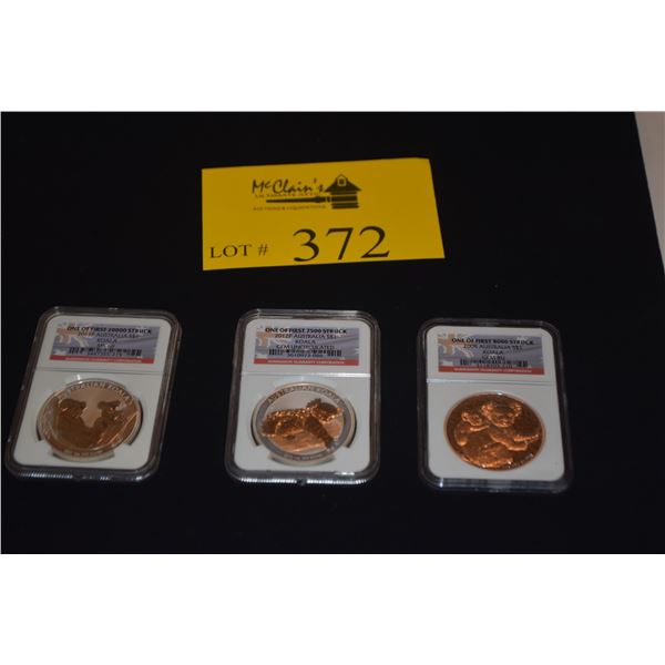 2008 AUSTRALIA S $1 KOALA, 2011 AUSTRALIA S $1 KOALA-MS69 & 2012 P AUSTRALIA S $1 KOALA GEM UNCIRCUL
