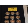 Image 1 : ISLE OF MAN 1 CROWN COMMEMORATIVE COINS, 1 OUNCE FINE SILVER EACH (1988-1996) (9 PCS)