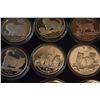 Image 3 : ISLE OF MAN 1 CROWN COMMEMORATIVE COINS, 1 OUNCE FINE SILVER EACH (1997-2006) (10 PCS)