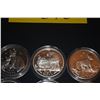 Image 2 : ISLE OF MAN 1 CROWN COMMEMORATIVE COINS, 1 OUNCE FINE SILVER EACH (2007-2016) (10 PCS)