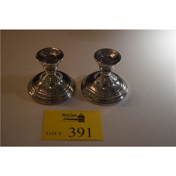 INTERNATIONAL STERLING CANDLE HOLDERS (PAIR)