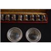 Image 2 : VINTAGE BOXED SET OF 8 CARTIER STERLING SILVER INDIVIDUAL SALT & PEPPER SHAKERS (4 PAIRS) & 2 STERLI