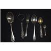 Image 2 : ASSORTED STERLING SILVER SPOONS, LEMON FORK & GRAND BAROQUE STERLING HANDLED BOTTLE OPENER (6 PCS)