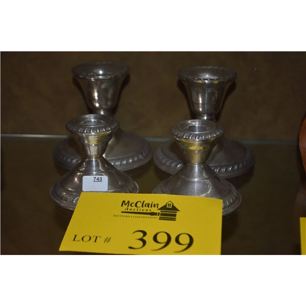 STERLING SILVER CANDLE HOLDERS (4 PCS)