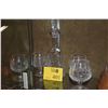 Image 1 : WATERFORD CRYSTAL DECANTER & WATERFORD CRYSTAL BALLOON BRANDY SNIFTERS, LISMORE PATTERN (5 PCS)