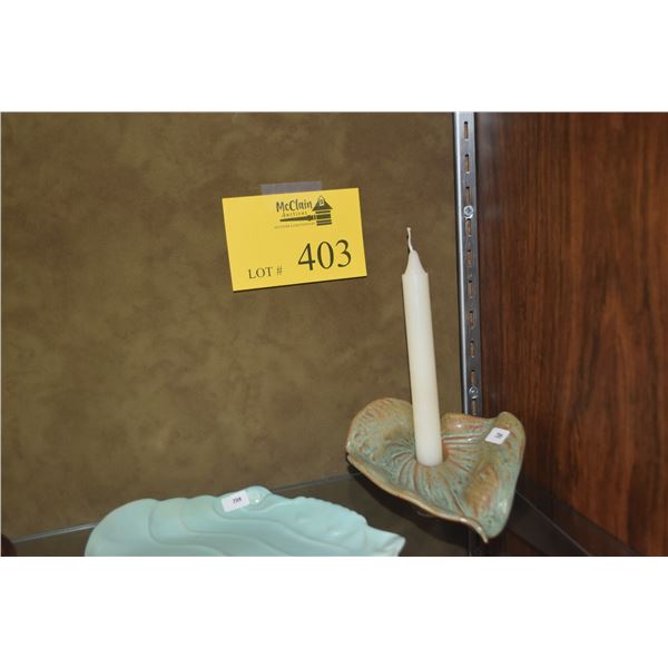 HAWAIIAN POTTERS GUILD PLATE & CANDLE HOLDER (2 PCS)