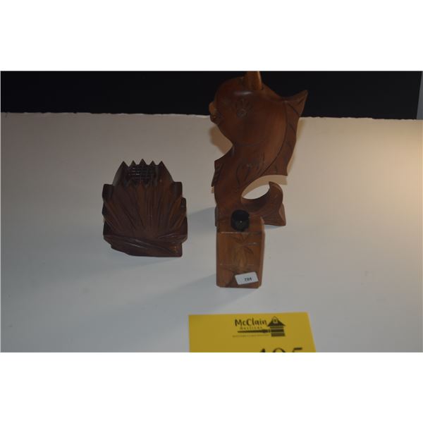 VINTAGE HAND CARVED WOODEN PERFUME BOTTLES (3 PCS)
