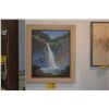 Image 1 : FRAMED ORIGINAL WATERFALL PAINTING BY ED FURUIKE (20 1/2" X 24 1/2")