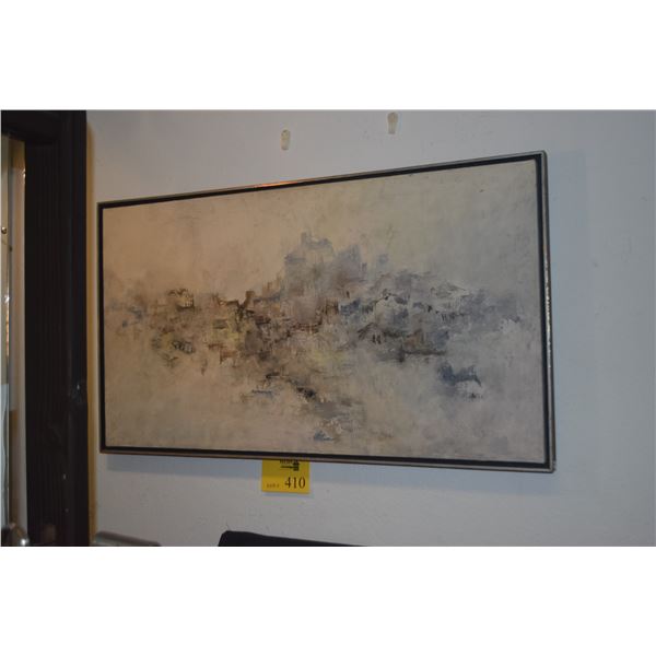 FRAMED ORIGINAL ABSTRACT OIL PAINTING BY RYK BURGESS (37" X 21")