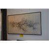 Image 1 : FRAMED ORIGINAL ABSTRACT OIL PAINTING BY RYK BURGESS (37" X 21")