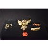 Image 1 : VINTAGE BOB MACKIE ANGEL BROOCH & 3 FASHION BROOCHES (4 PCS)